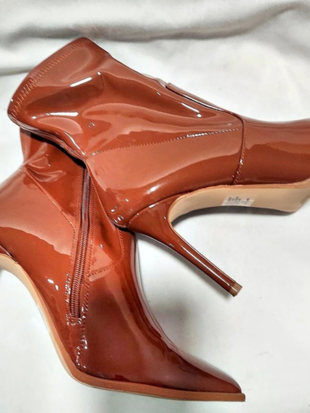 Brown Patent Pointed-Toe Heels